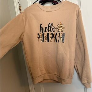 SHEIN Tan 'Hello Pumpkin' Sweatshirt